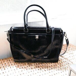 Kate Spade Beacon Court Jeanne Satchel Bag in Patent Leather Black